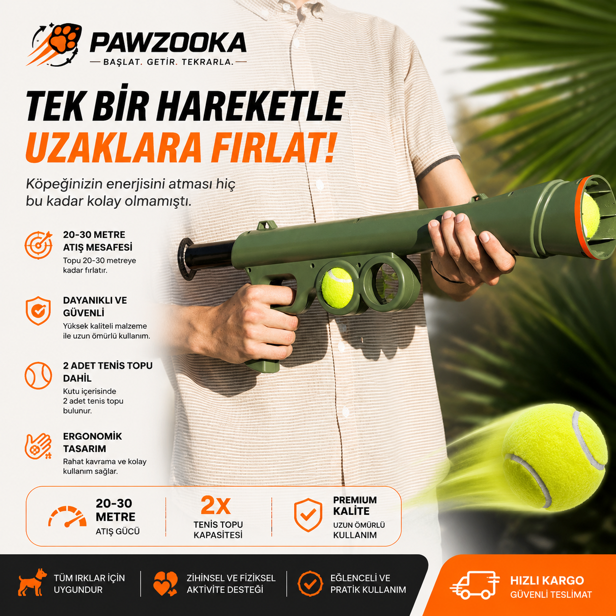Pawzooka™ Profesyonel Top Fırlatıcı