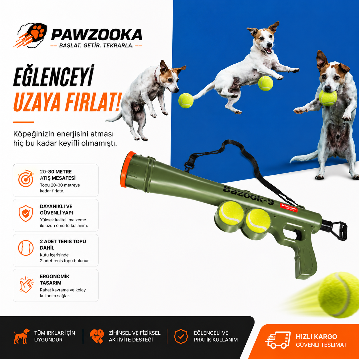 Pawzooka™ Profesyonel Top Fırlatıcı